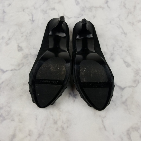 Lulu Townsend Black 4.5 inch heels size 9.5 fabric - Picture 8 of 8